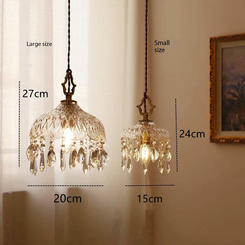 Classic Gold Crystal Drop Ceiling Light