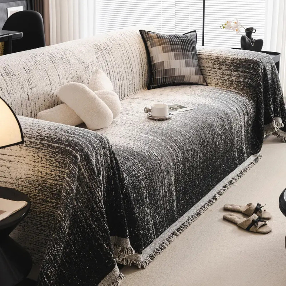 Beige Fabric Couch Slipcover