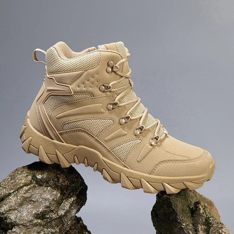 Durable Mens Hiking Boots - High Top Waterproof - Luxicro