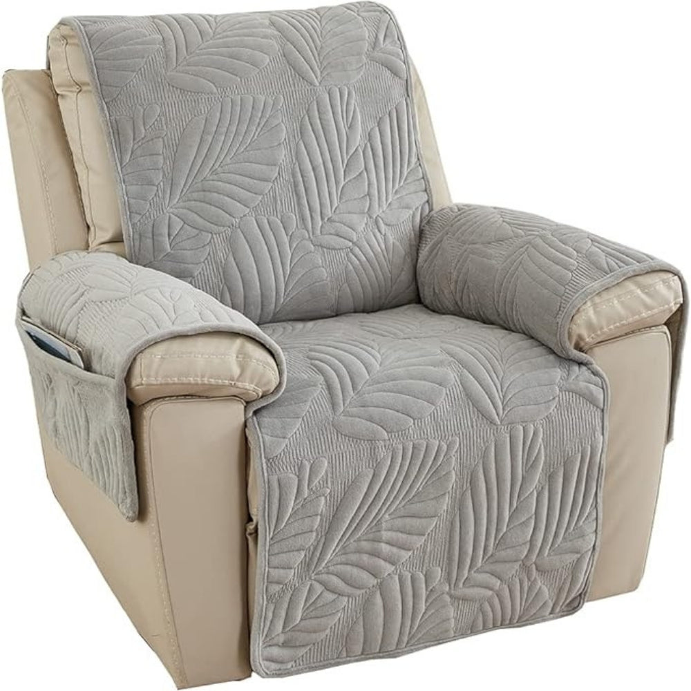 Green Leaf Print Armchair Slipcover