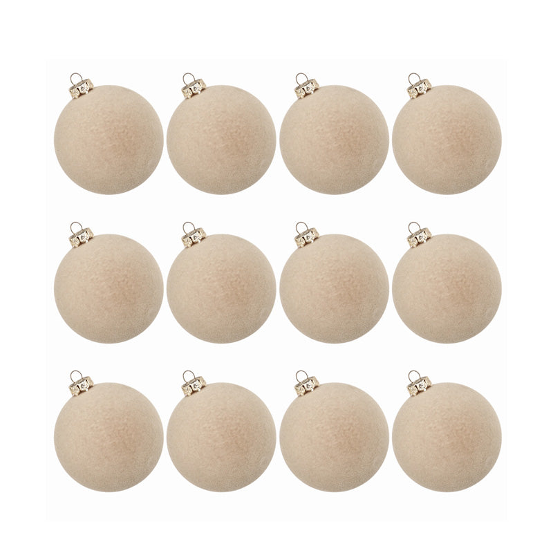 Soft Velvet Christmas Ornaments 12 Piece Set