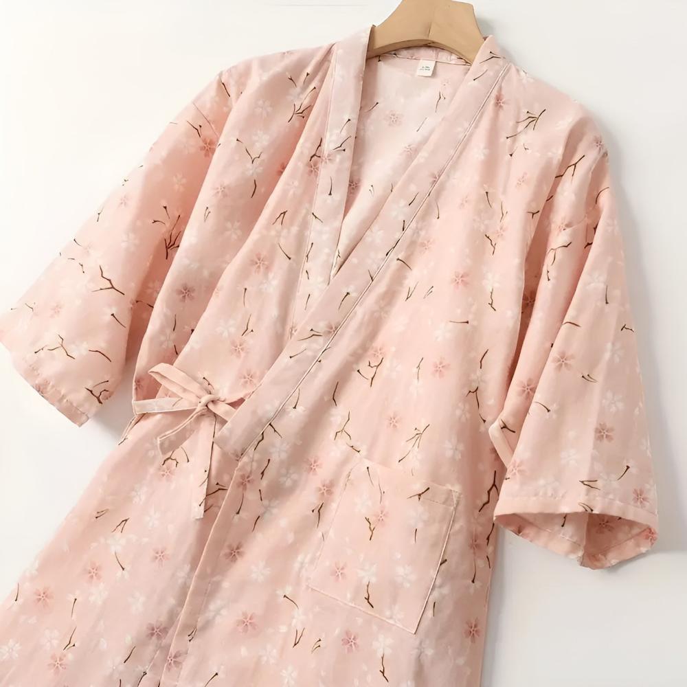 Ladies Soft Floral Kimono Robe