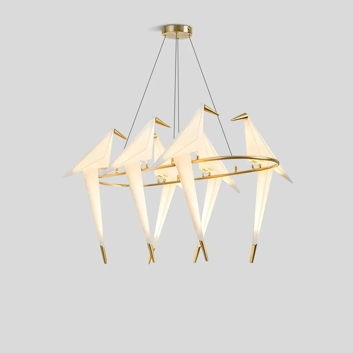 Delicate White Bird Pendant Light Fixture