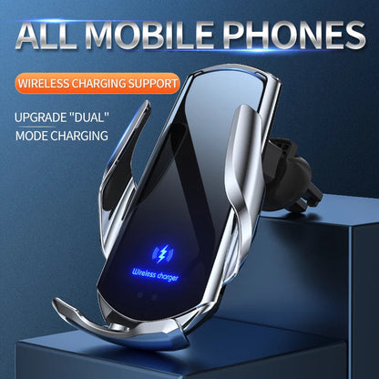 Easy Mount Wireless Car Phone Charger with Auto Grip