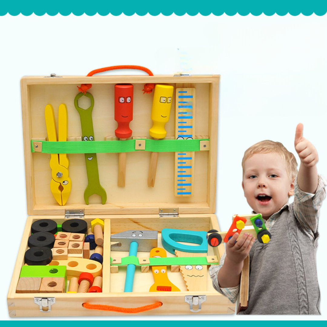 Wooden Kids Toolbox Set - Luxicro