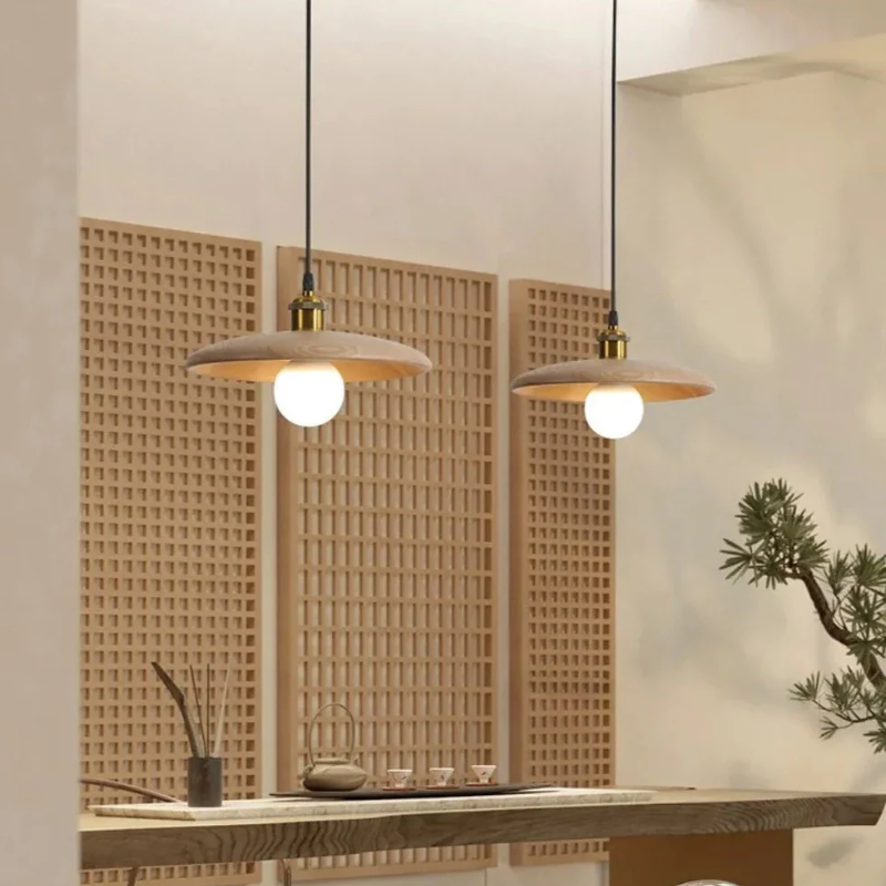 Rustic Wood Hanging Ceiling Light