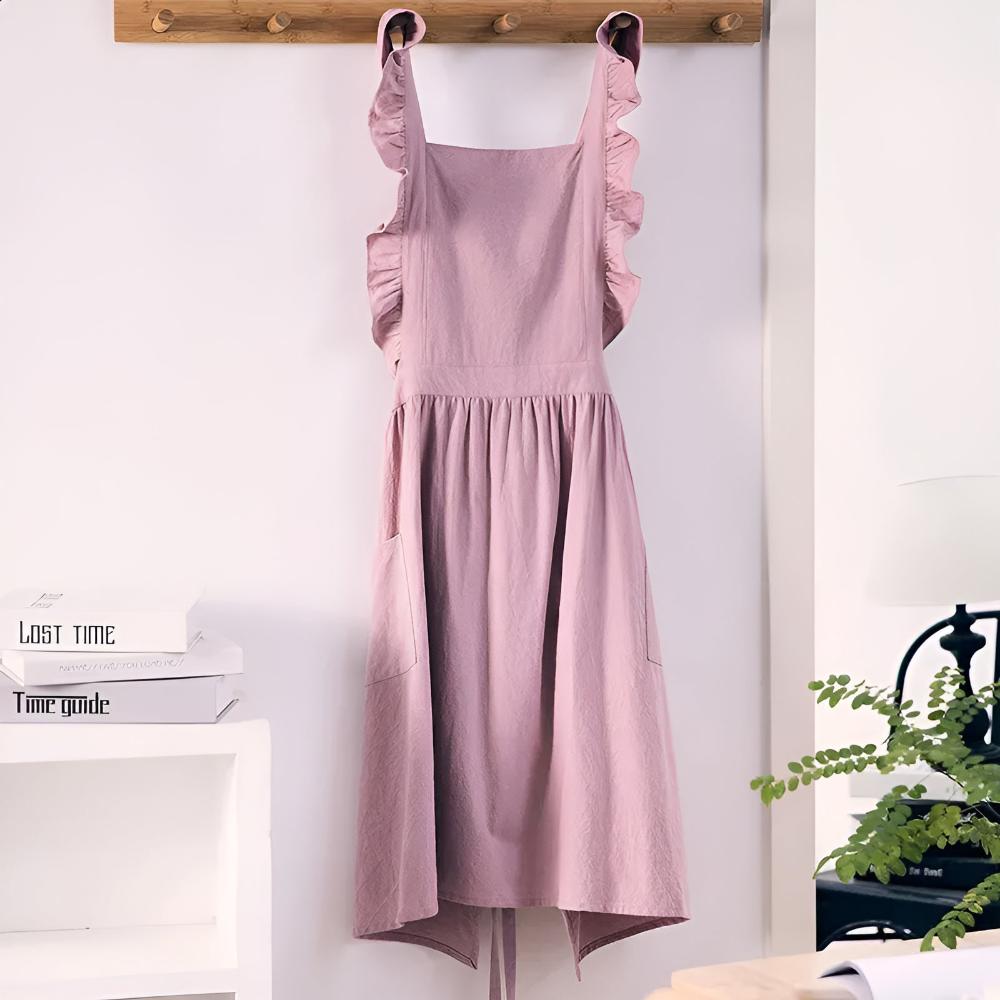 Floral Pattern Lace Kitchen Apron