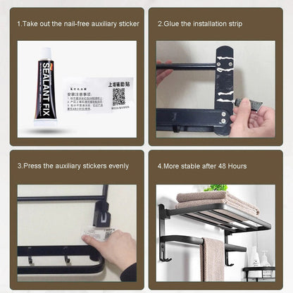 Compact Wall Mount Folding Towel Holder