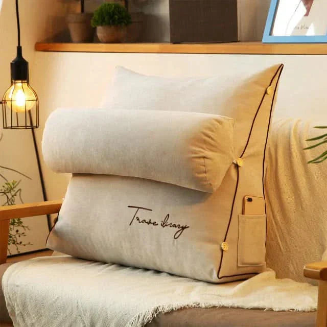 Contoured Back Support Pillow with Neck Cushion