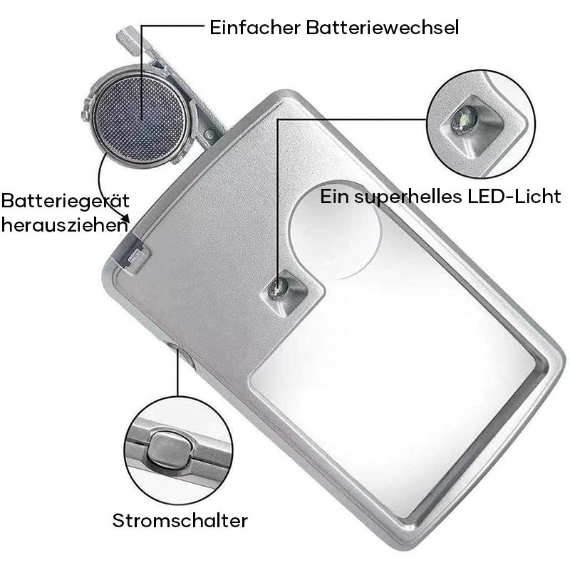 Compact LED Magnifier Card Reader