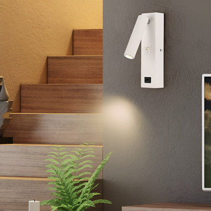 Slim LED Wall Lamp with Flexible Arm and USB Port