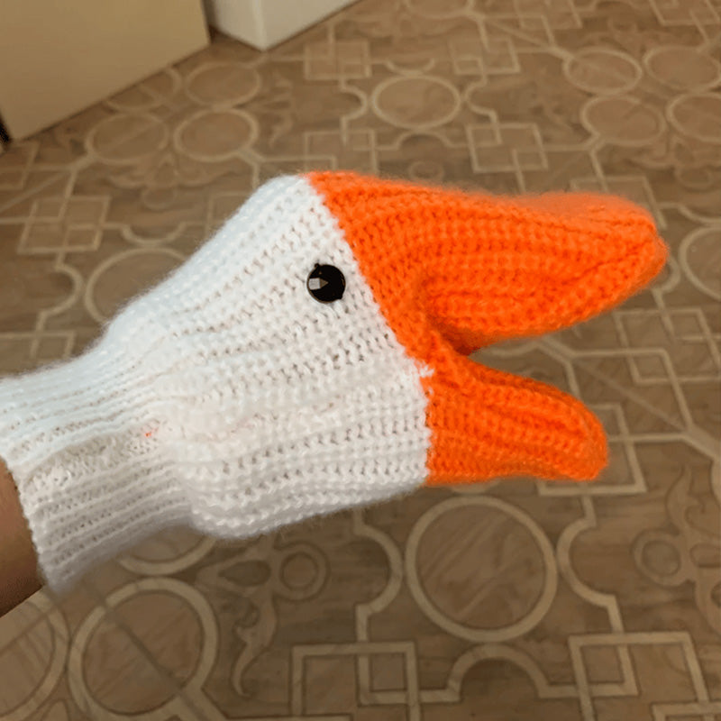 Quirky Knitted Bird Gloves