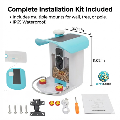 Wireless Smart Bird Feeder Camera Kit