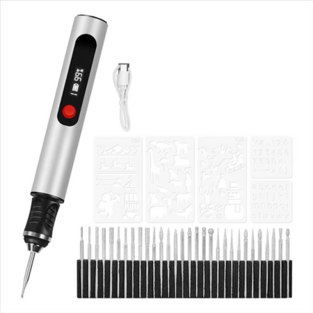 Precision Art Engraving Pen Kit with 30 Tips - Luxicro