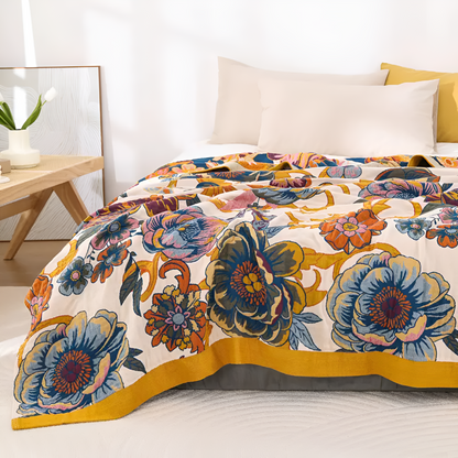Cozy Double Sided Flower Throw Blanket