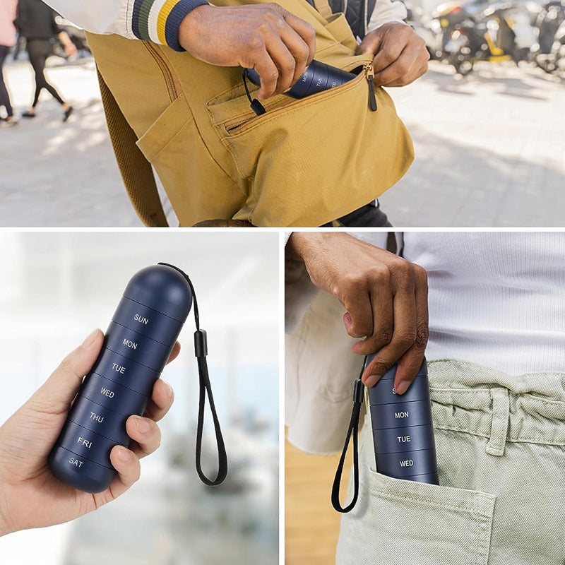 Compact Weekly Travel Pill Box