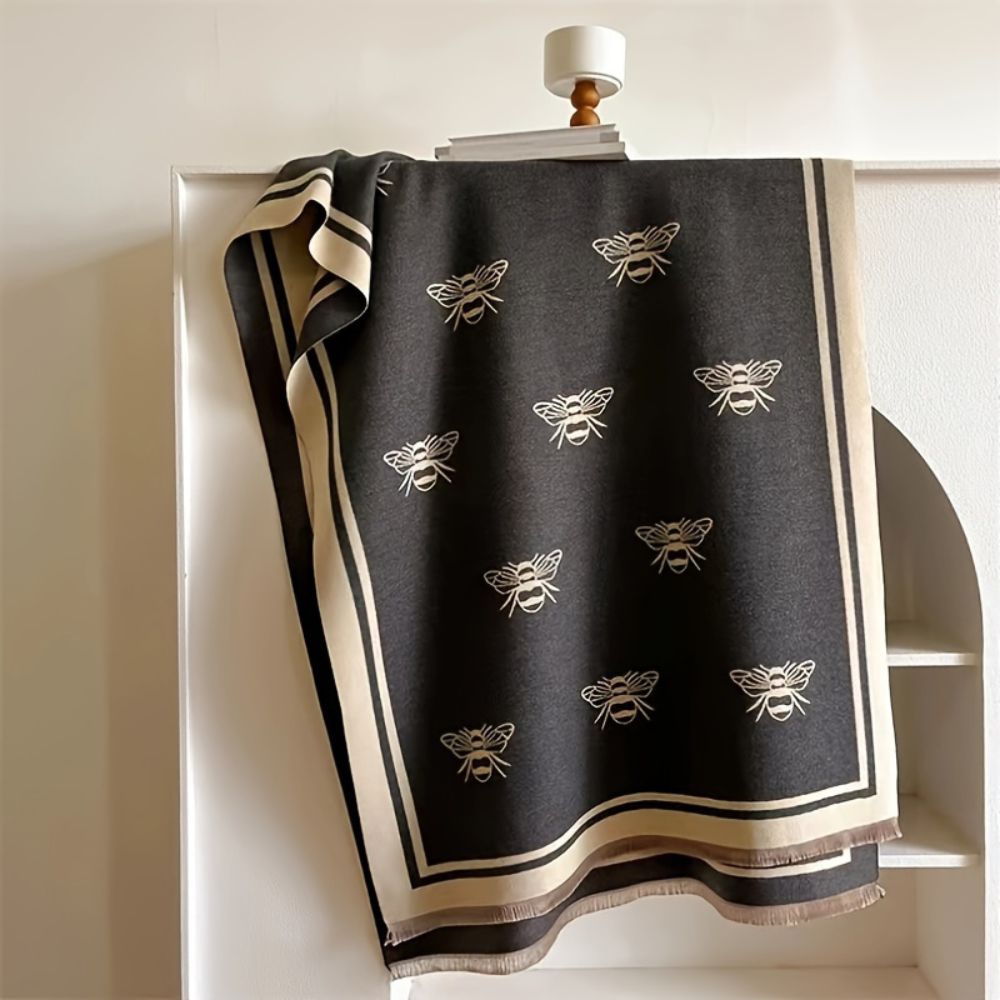 Warm Honeycomb Print Winter Scarf