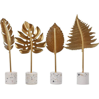 Shiny Gold Leaf Christmas Decorations