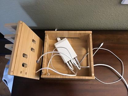 Eco Friendly Bamboo USB Charging Hub Organizer