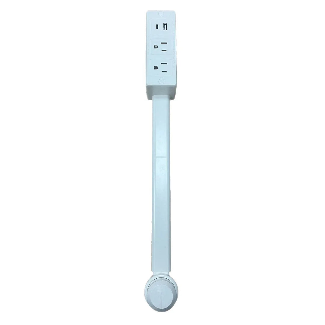 Compact USB Power Strip with Rotating Plug Outlet
