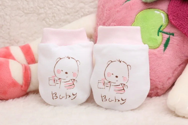 Soft Cotton Baby Scratch Mittens