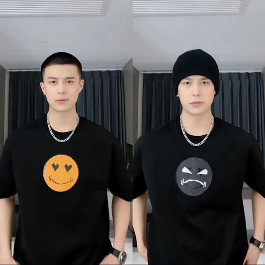 Bright Happy Face Glitter Tee Shirt - Luxicro