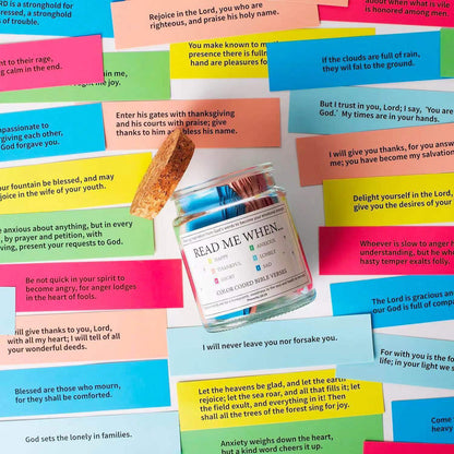 Inspirational Bible Quotes Jar | 67 Uplifting Color-Coded Verses