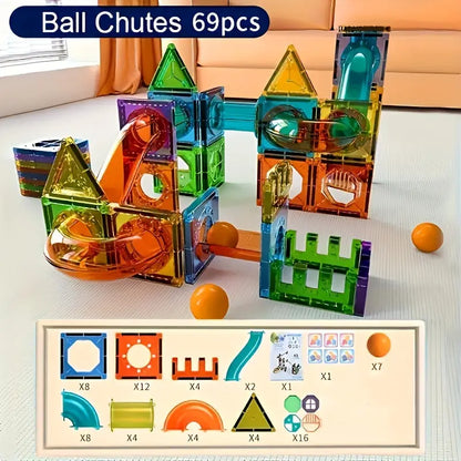 Magnetic Building Blocks Set - 69 Piece Creative Play Kit