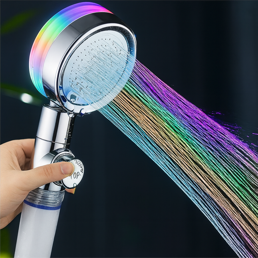 Bright LED Rain Shower Head with Strong Water Flow - Luxicro