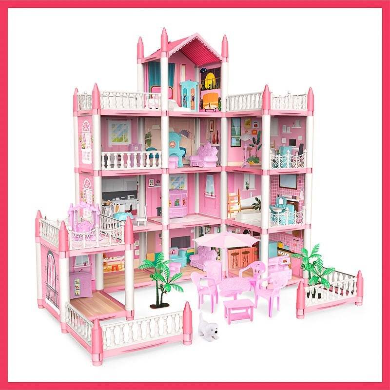 Magical Miniature Dollhouse with LED Lights and Doll Castle - Luxicro