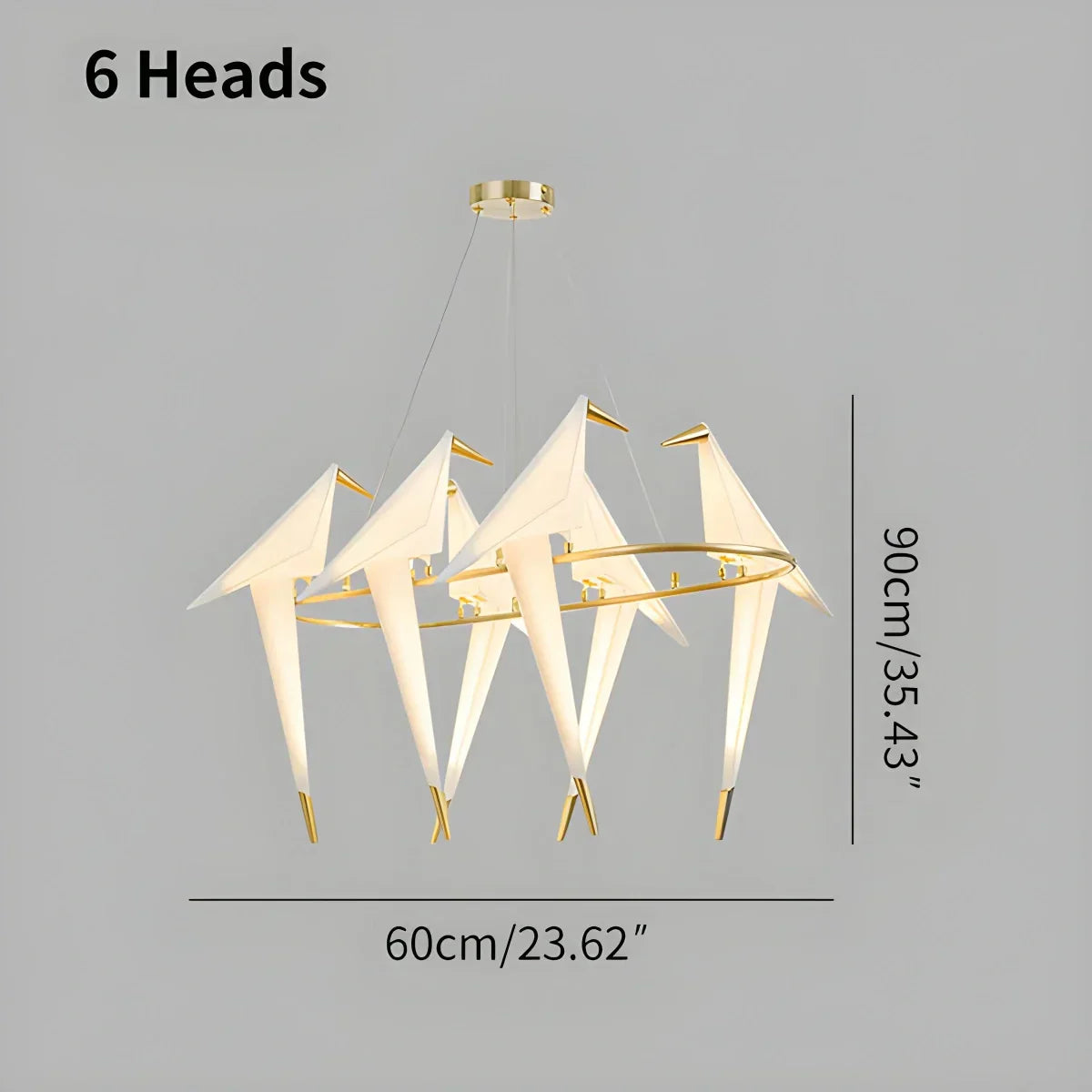 Delicate White Bird Pendant Light Fixture