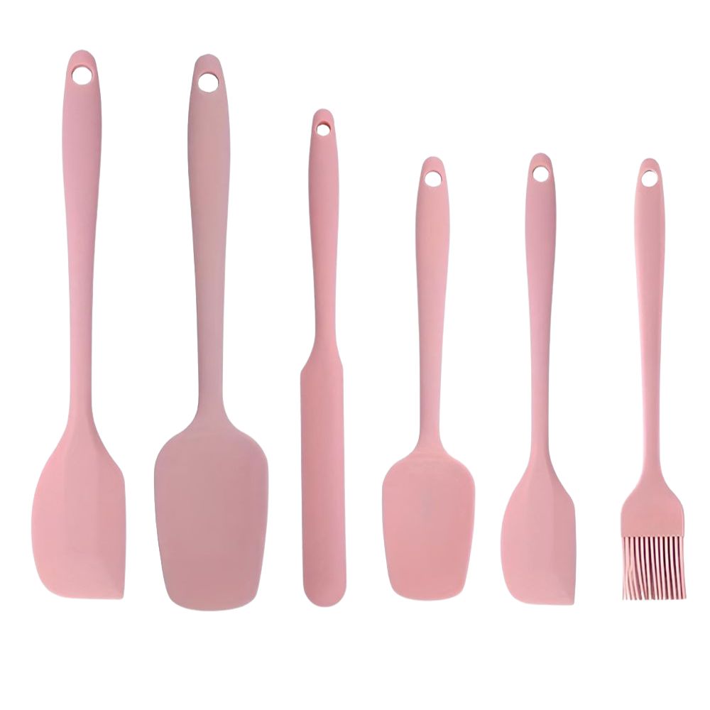 Soft Rubber Spatula Set 6 Piece Kitchen Utensils
