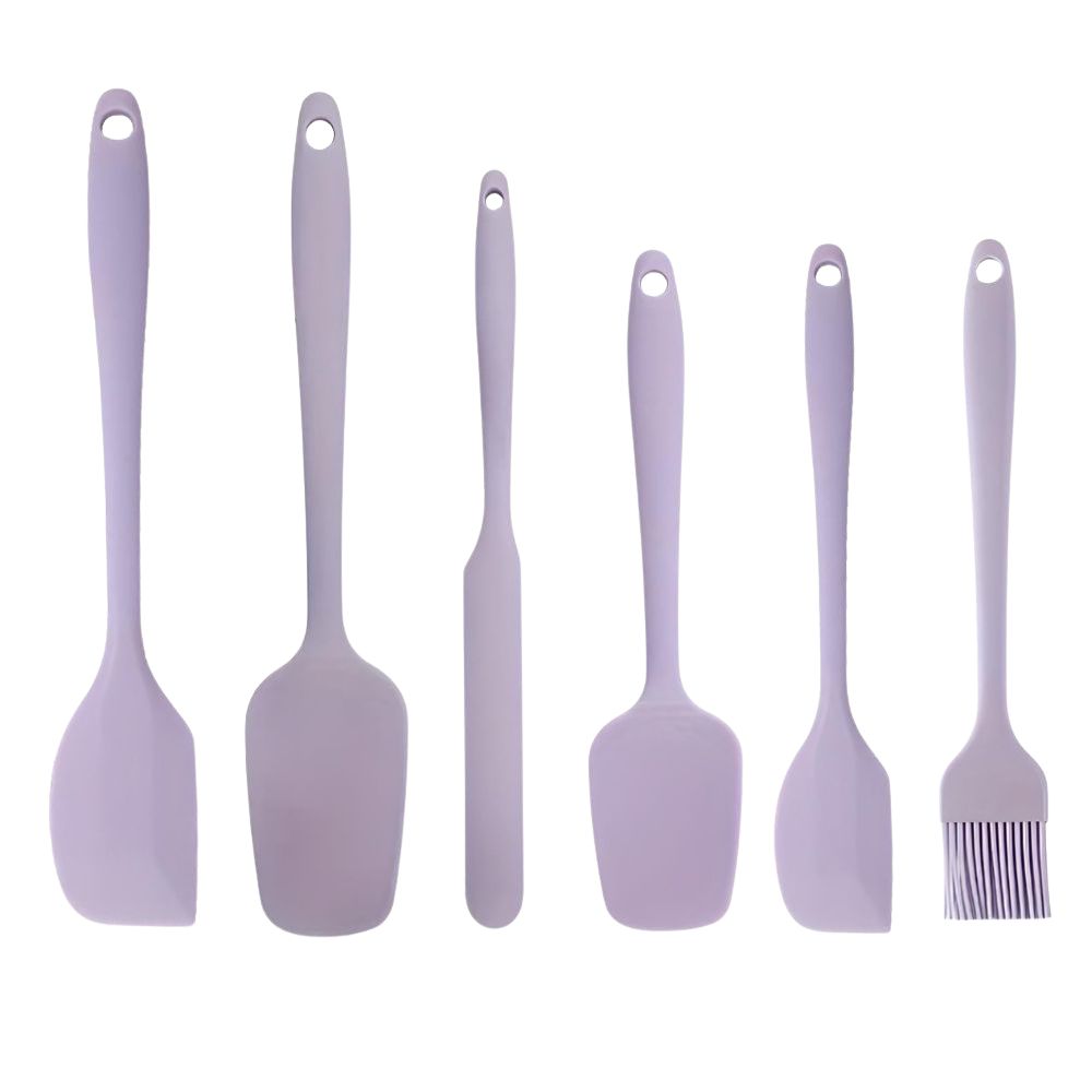 Soft Rubber Spatula Set 6 Piece Kitchen Utensils