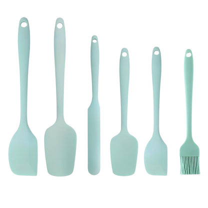 Soft Rubber Spatula Set 6 Piece Kitchen Utensils - Luxicro