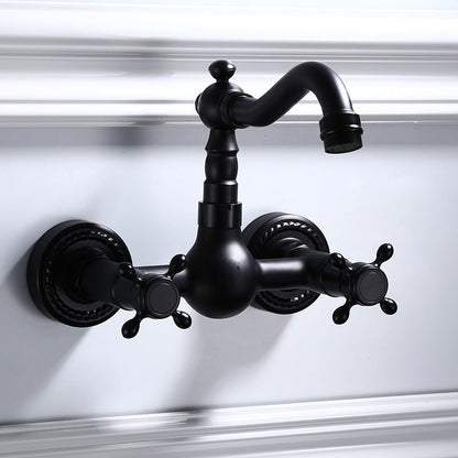 Modern Black Bathroom Sink Faucet Wall Mount