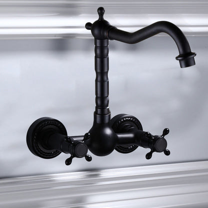 Modern Black Bathroom Sink Faucet Wall Mount