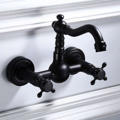 Modern Black Bathroom Sink Faucet Wall Mount