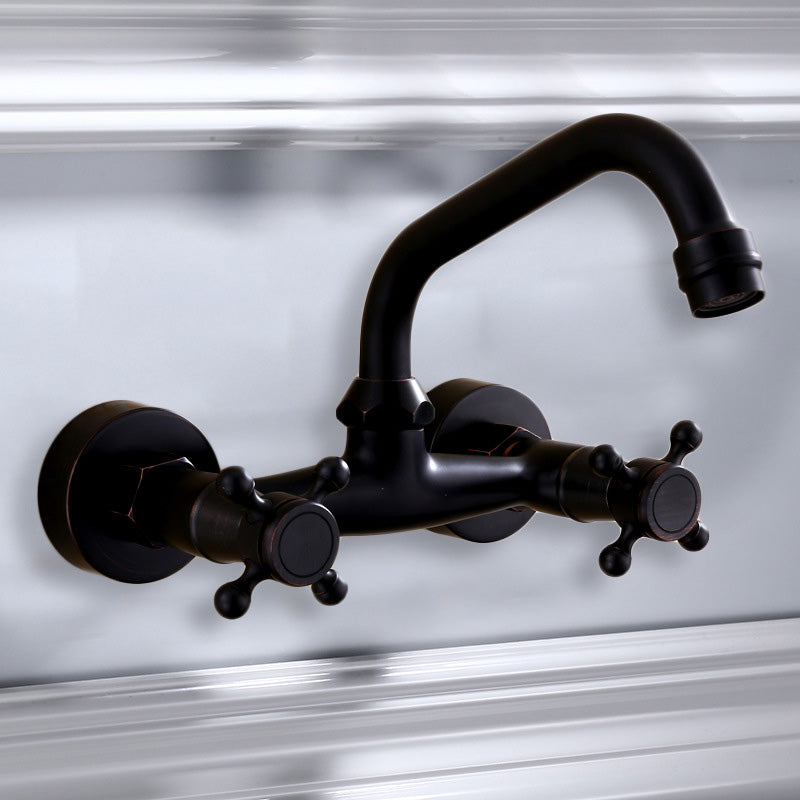 Modern Black Bathroom Sink Faucet Wall Mount - Luxicro