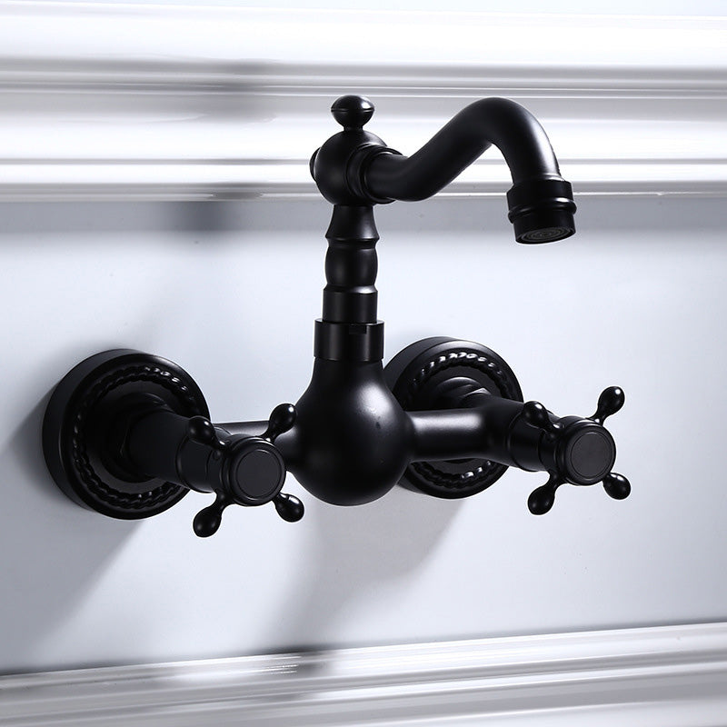Modern Black Bathroom Sink Faucet Wall Mount