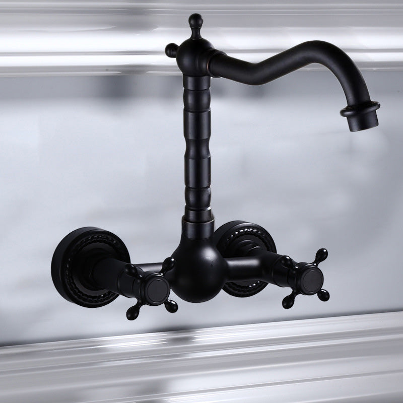 Modern Black Bathroom Sink Faucet Wall Mount