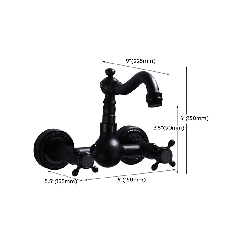 Modern Black Bathroom Sink Faucet Wall Mount
