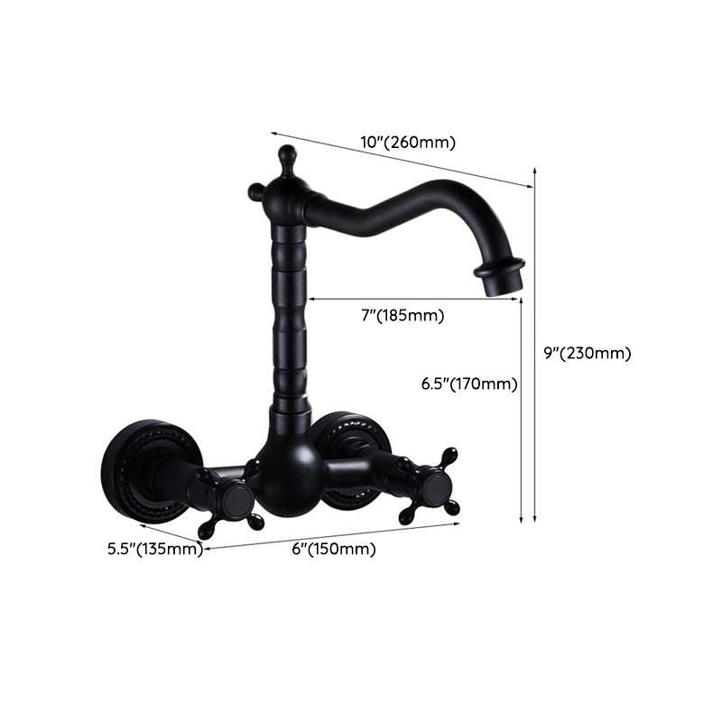 Modern Black Bathroom Sink Faucet Wall Mount