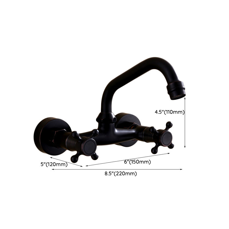 Modern Black Bathroom Sink Faucet Wall Mount