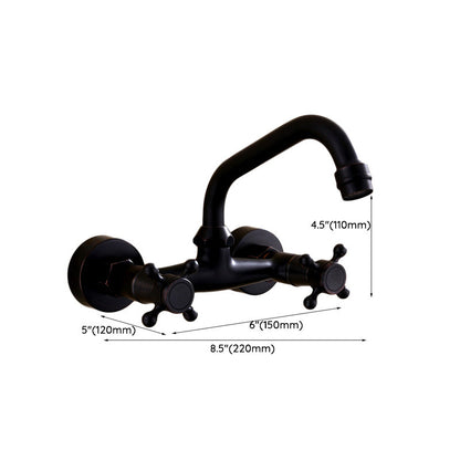 Modern Black Bathroom Sink Faucet Wall Mount