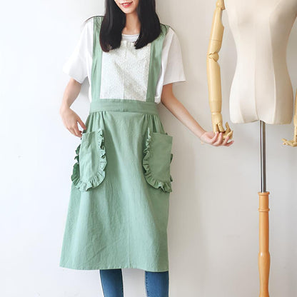 Feminine Floral Pockets Apron - Luxicro