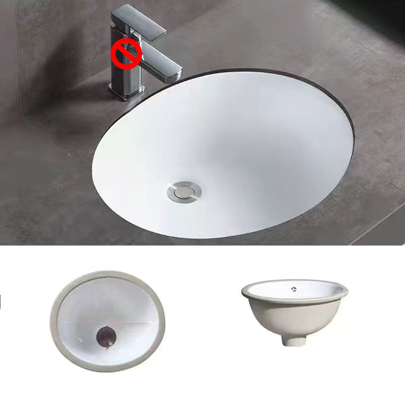 Modern Drop-In Oval Bathroom Sink with Faucet