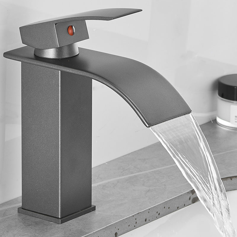 Contemporary Waterfall Bathtub Faucet Brass Lever Handle