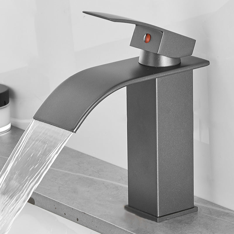 Contemporary Waterfall Bathtub Faucet Brass Lever Handle