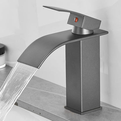 Contemporary Waterfall Bathtub Faucet Brass Lever Handle
