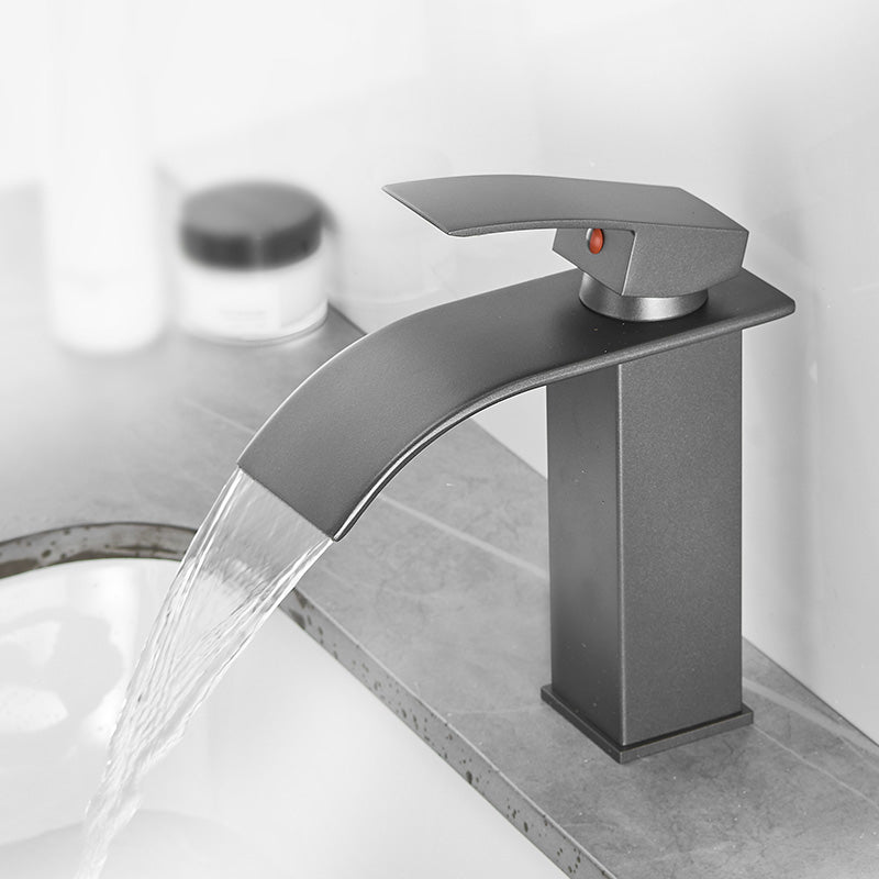 Contemporary Waterfall Bathtub Faucet Brass Lever Handle